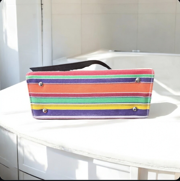 Kate Spade Vintage New York Striped Canvas Tote Bag. - Picture 13 of 16